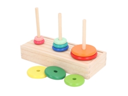 Mali torre de Madeira 10 Anéis Jogo de Quebra cabeça Educativo Brinquedo Inteligente para Crianças