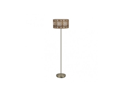 Pie de salón Katerina 1xe27 Cuero/Madera Oscura 162x40x40 Cm Fabrilamp