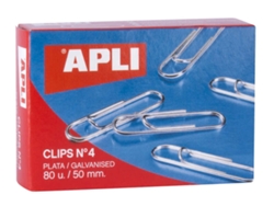 Clips de alambre No. 4 50 mm Acabado plateado galvanizado 80 unidades por caja Organiza tus documentos Aplicar