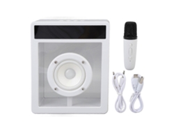 Altavoz Bluetooth portátil con micrófono inalámbrico, recargable por USB, luz ambiental dinámica y letra de Di Yunzii.