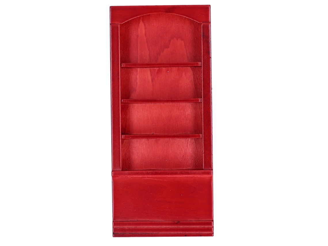 Dan26-estante De Libros En Miniatura De Madera Para Casita De Muñecas, Mueble Simulado Modelo Juguete (color Pino Rojo)