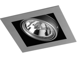 Lámpara de Techo Empotrado CRISTALRECORD Kardan (Gris - QR111 - 100 W - Chapa Acero - 210x210x105 mm)