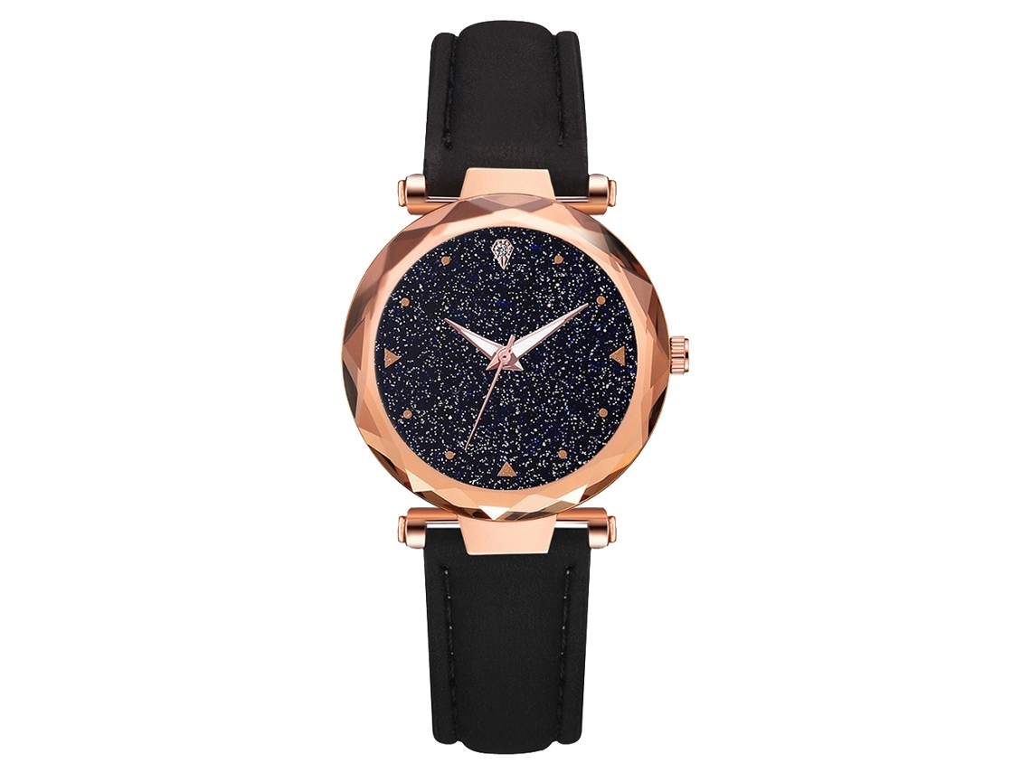 Reloj De Moda Para Mujer Con Correa De Piel Sintética Y Movimiento De Cuarzo (negro)