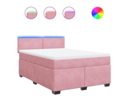 Maison Exclusive - Cama Box Spring Con Colchón Terciopelo Rosa 160x200 Cm