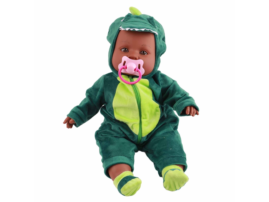 Ats-muñeca Bebé Realista De 16 Pulgadas De Vinilo Bonita Con Pijama De Dinosaurio Y Chupete Para Niños