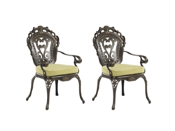 Conjunto de 2 sillas con cojines BELIANI Sapri de Aluminio Marrón 69x55x97