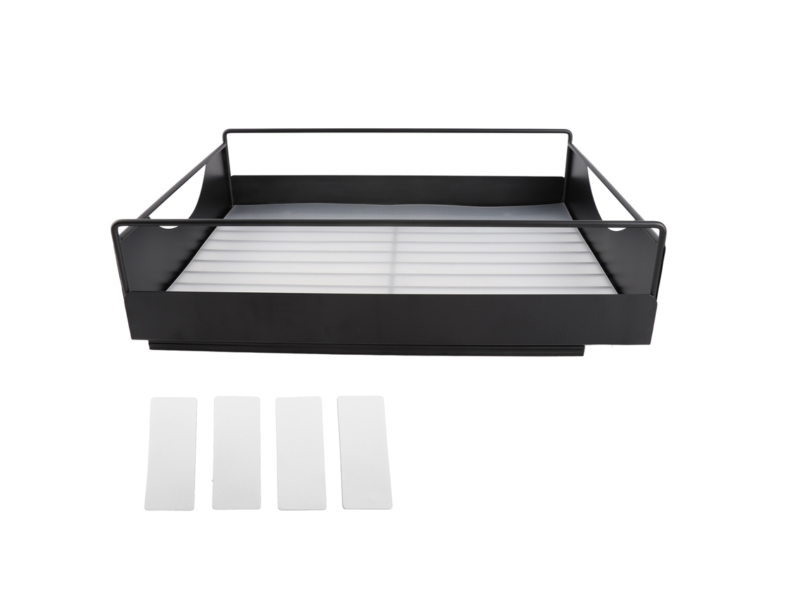 Organizador Telescópico Para Armarios, Acero Al Carbono, Deslizamiento Suave, Para Cocina Y Baño, 302x401x115 Mm, Negro.