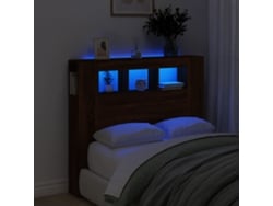 Cabecero Led Madera Ingeniería Roble Marrón 120x18,5x103,5 Cm