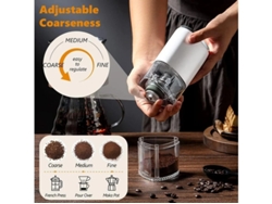 Molinillo de café eléctrico Yizhood con grosor ajustable (blanco)