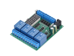 Placa De Desarrollo De Relé De Retardo De 4 Canales Con Pantalla Led Digital, 12 V Cc, Para Microcontrolador Scm.