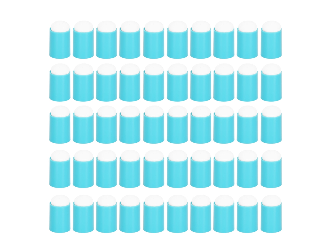 50 esponjas suaves y flexibles para dedos, ideales para teñir, estampar y pintar en salones de uñas y hogares. Color azul.