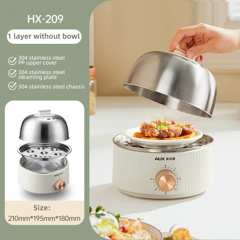Cocedor de huevos eléctrico de 350 W (una sola capa), prepara el desayuno con temporizador y calienta los alimentos.
