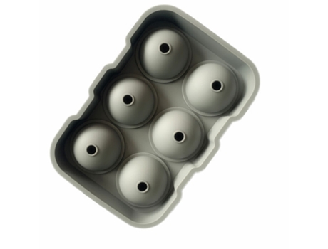 Molde para hacer bolas de hielo de whisky— Máquina para hacer bolas de hielo para whisky escocés y cócteles — Liberación fácil (gris)