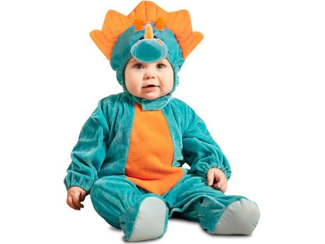 Disfraz Unisex EUROCARNAVALES dinosaurio azul y naranja (Tam: 1-2 años)