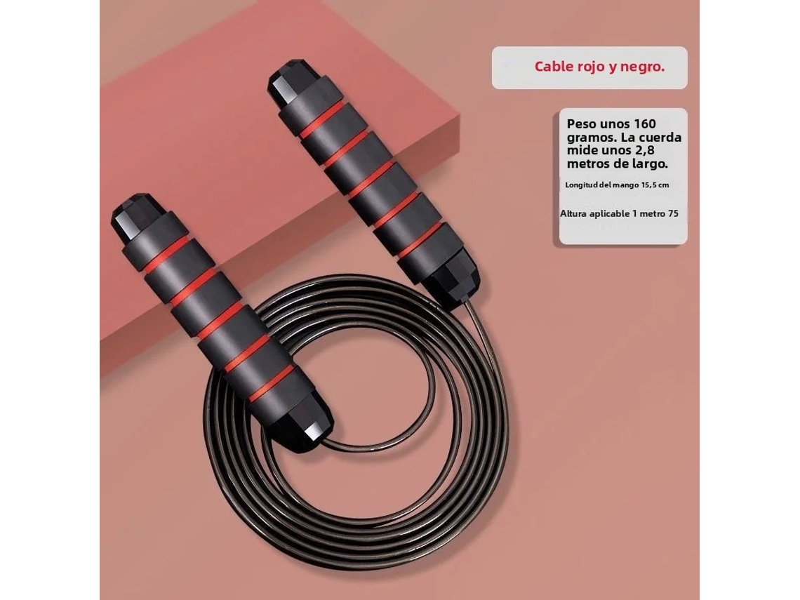 Cuerda De Saltar De Alambre De Acero (negra Y Roja) Para Fitness, Modelado, Deportes, Belleza, Adultos, Entrenamiento Profesional, Carreras