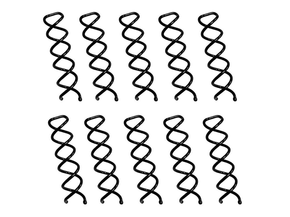 10 Pinzas Para El Cabello En Espiral Con Puntas De Bola Antiarañazos Para Peinados Caseros (negro)