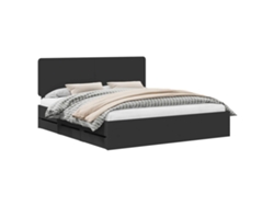 Maison Exclusive - Estructura De Cama Negro 180 X 200 Cm Madera Ingenieril