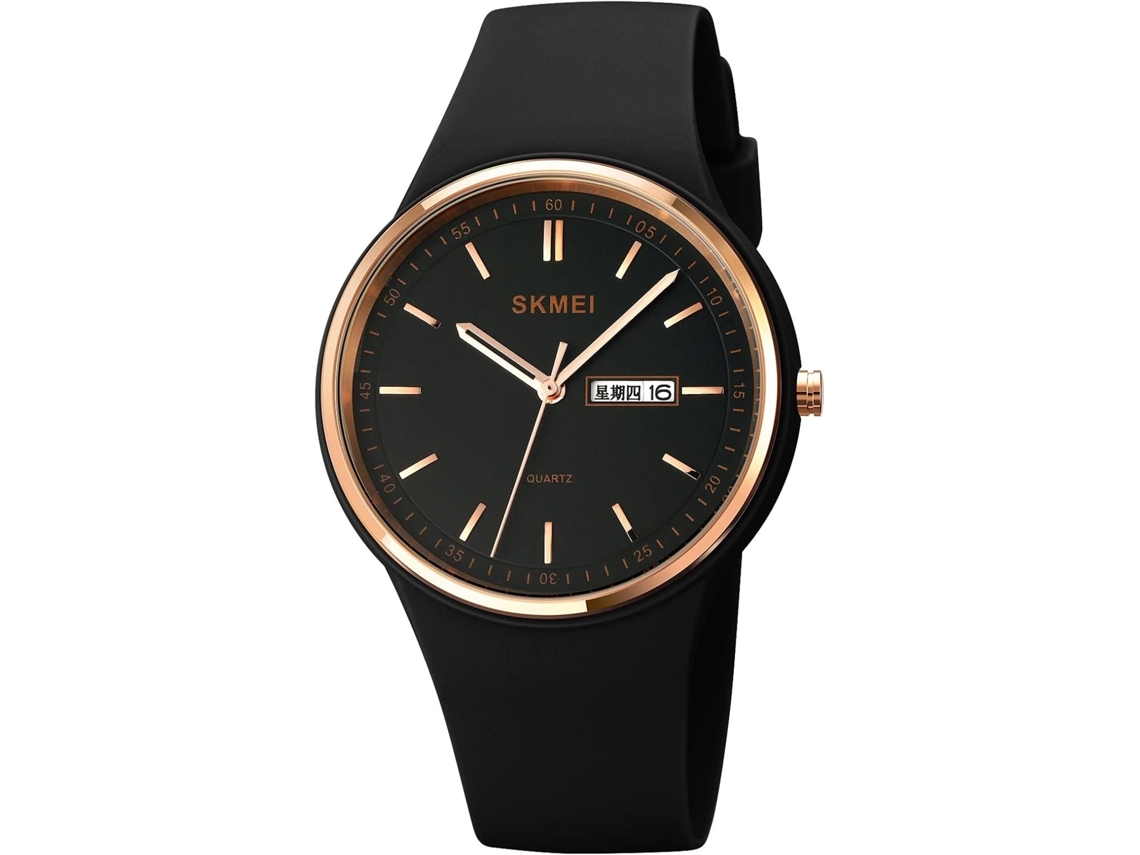 Relojes Resistentes al Agua con Correa de Silicona de 30 M-Oro Rosa Azul Oscuro