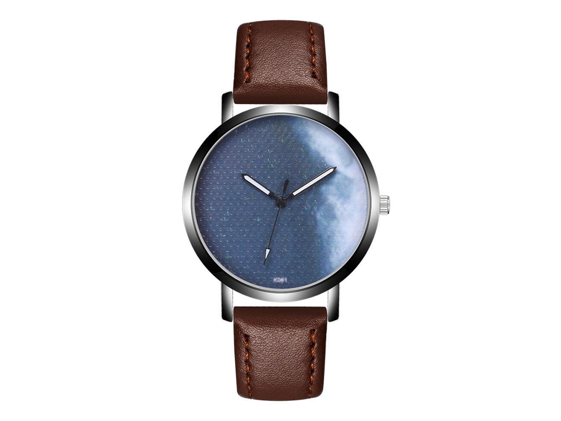 Reloj Casual De Moda Para Hombre Y Mujer Con Cuerda De Cuero Café Oscuro
