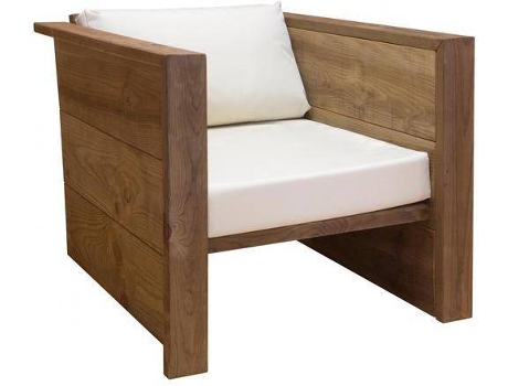 Sillón de Jardín CARMO WOOD Sudexpress (Marrón - Madera - 82x95x80 cm)