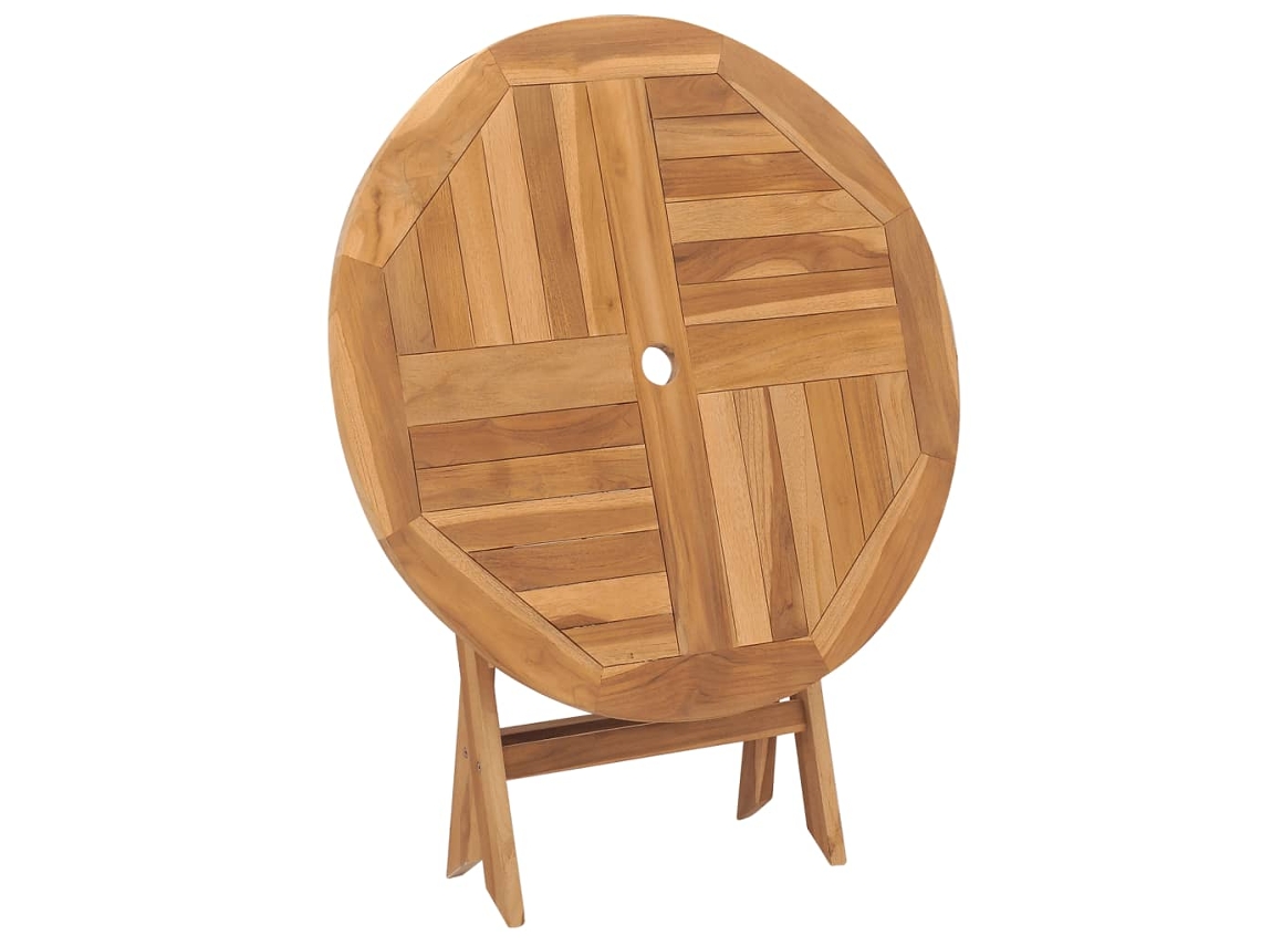 Mesa De Jardín | Mesa De Exterior Plegable Madera De Teca Maciza 85x76 Cm