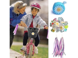 Cesta Delantera Para Bicicleta Infantil, Accesorio Para Bicicleta, Tela Plástica Con Plumas Y Timbre, Color Negro.