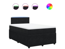 Maison Exclusive - Cama Box Spring Con Colchón Terciopelo Negro 120x190 Cm