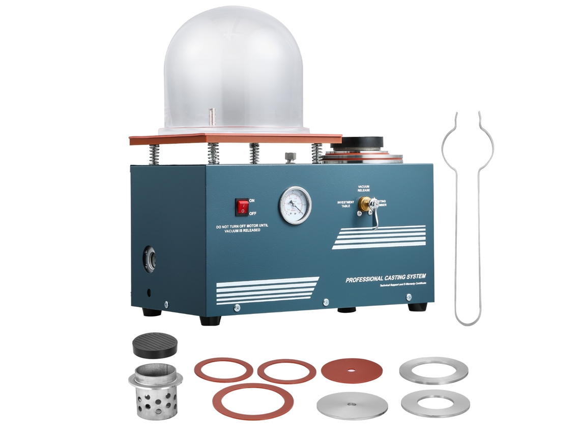 Máquina de fusión al vacío Succebuy de 290 W con bomba de 3 CFM para fundir joyas