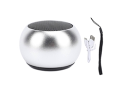 Mini altavoz Bluetooth Yunzii, alto volumen, sonido estéreo inalámbrico, 300 mAh, pequeño altavoz portátil para uso en exteriores, plateado.
