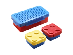 Caja De Almuerzo Creativa Para Niños Con Bloques De Puzzle Píxel Diy Cubierta Azul