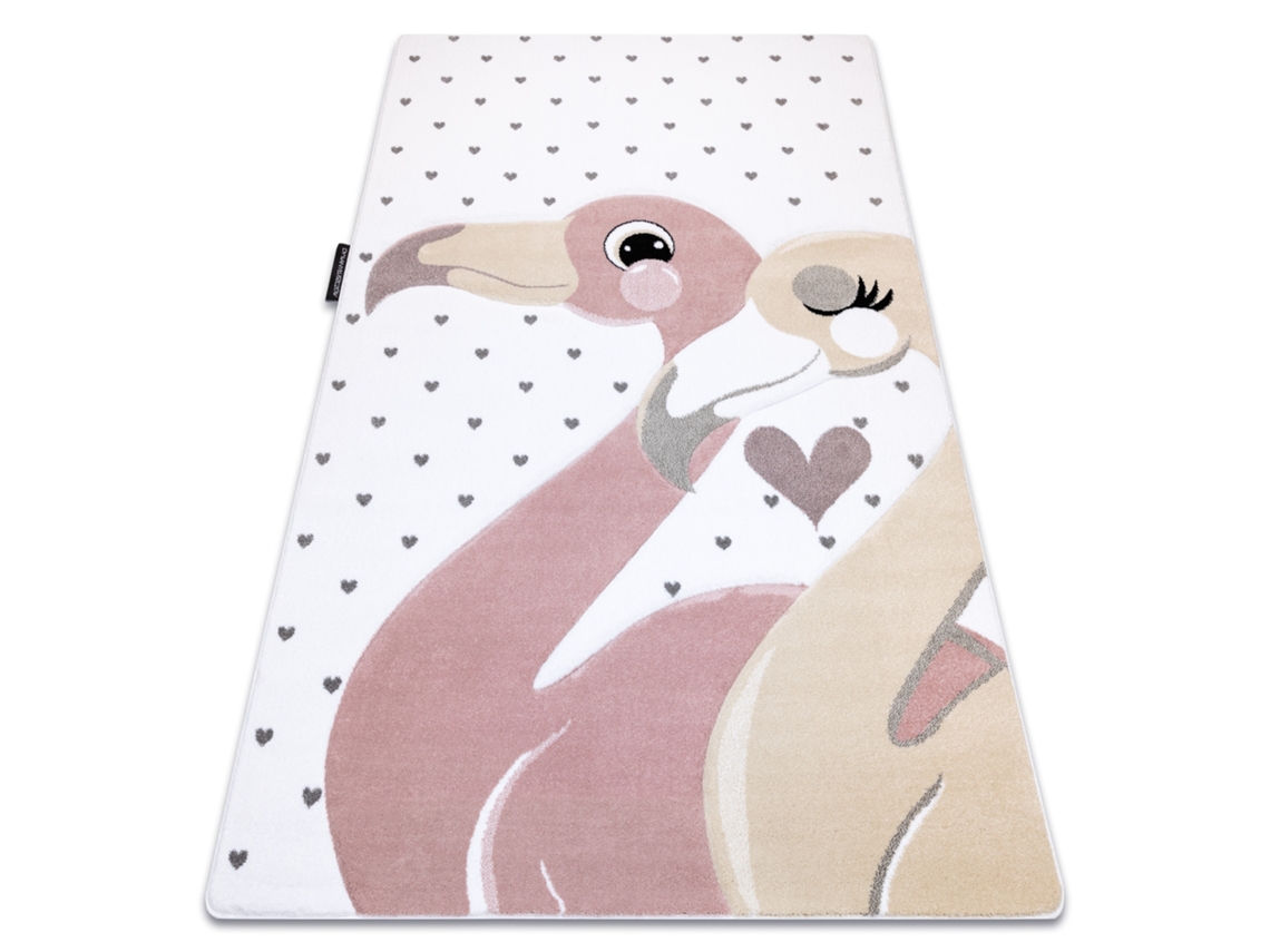 Alfombra DYWANY LUSZCZOW Petit Flamingos (Beige - 80 x 150 cm - Polipropileno)