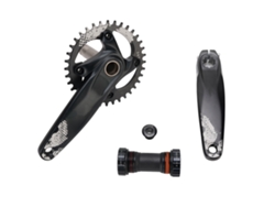 Plato De Aluminio De 36 Dientes Con Integración Hueca Para Bicicletas De Montaña De 8 A 12 Velocidades, Color Negro.