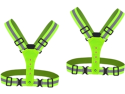 Conjunto de 2 piezas: chaleco con luz LED amarilla para correr, cinturón reflectante azul y camiseta sin mangas con cinturón reflectante ajustable - Gokoco