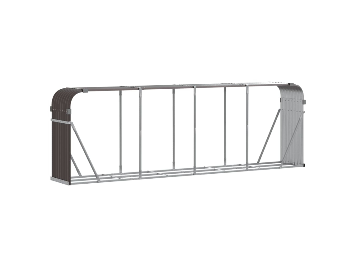 Leñero de acero VIDAXL galvanizado marrón (300x45x100 cm)