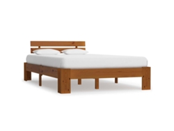 Estructura Cama Sin Colchón Madera Pino Marrón Miel 120x200 Cm