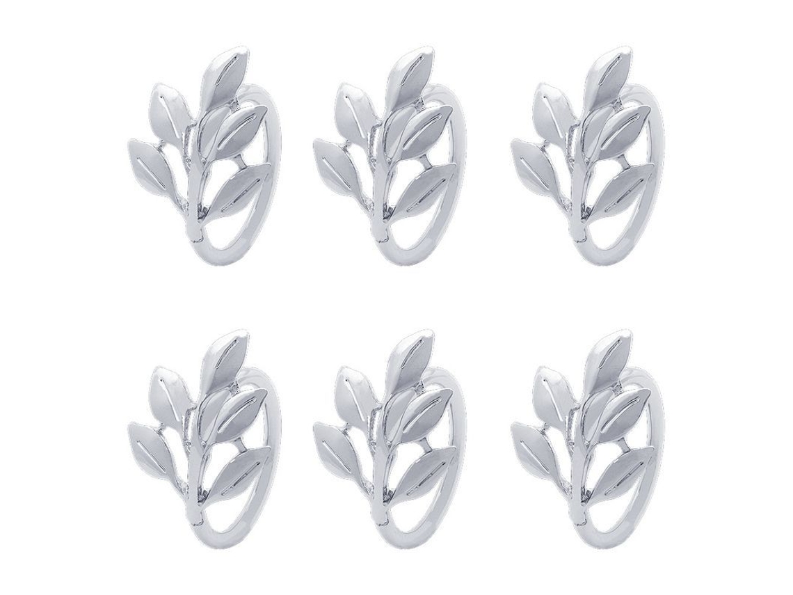 2026-anillos Para Servilletas De Hoja De Metal Plata, 6 Unidades Para Bodas Fiestas Cumpleaños Decoración Mesa