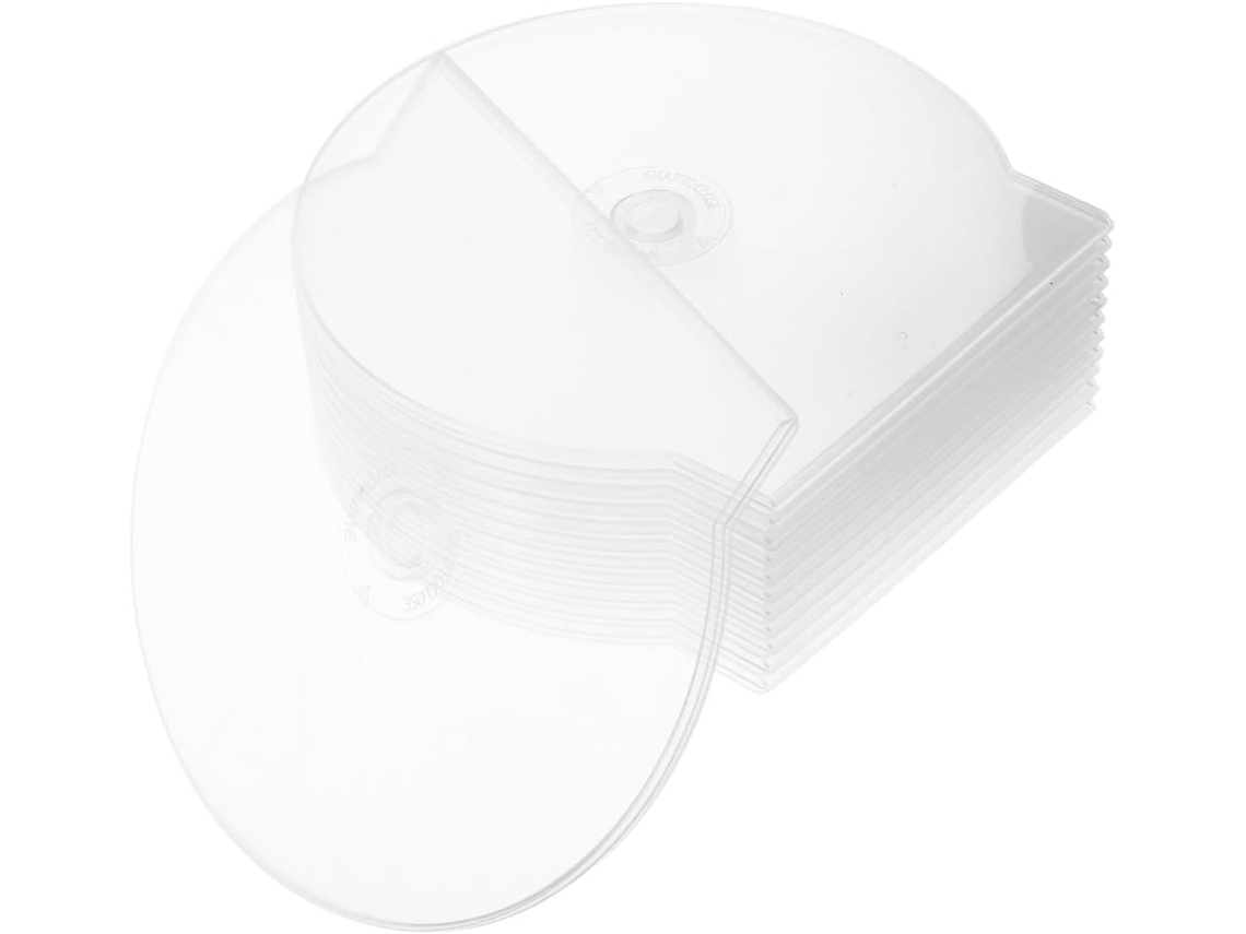 Lote De 20 Estuches Para Cd Con Solapas De Plástico Rígido Transparente, De Forma Semicircular.