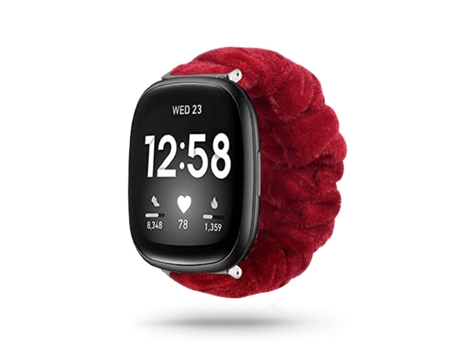 Correa Fitbit Versa Pulsera Scrunchie Rojo