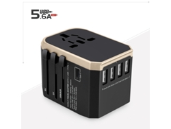 Adaptador De Tomada De Fonte De Alimentação Internacional Multifuncional Dourado GERTIZ