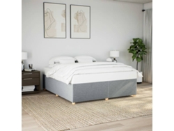 Cama Sin Colchón Tela Gris Claro 200x200 Cm