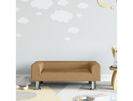 MAISON EXCLUSIVE - Sofá para niños de terciopelo marrón 70x45x26,5 cm