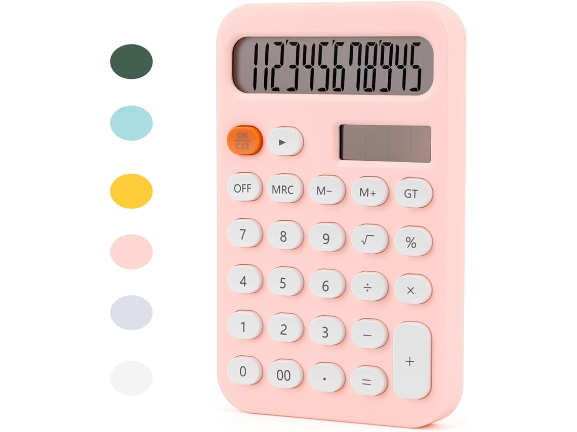 Calculadoras de bolsillo Eifson con 4 funciones, regalo para la vuelta al cole (rosa)