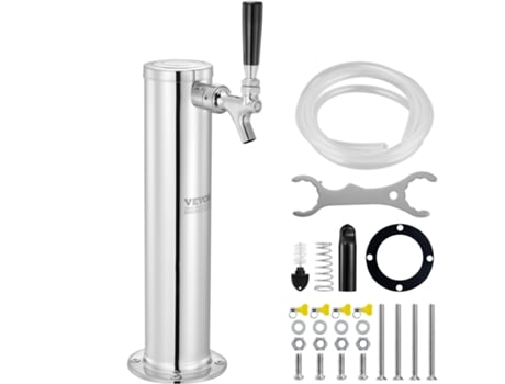 VEVOR, dispensador de torre de cerveza de barril de un solo grifo, torre de cerveza de barril de acero inoxidable