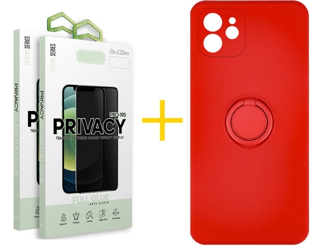 Carcasa + 2 Protectores de Pantalla para iPhone 11 SKYHE Rojo