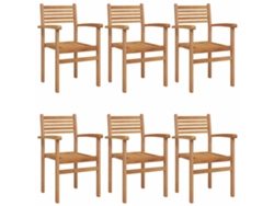 Maison Exclusive - Silla 6 Pcs Marrón 56 X 55 X 90.5 Cm Madera De Teca Maciza