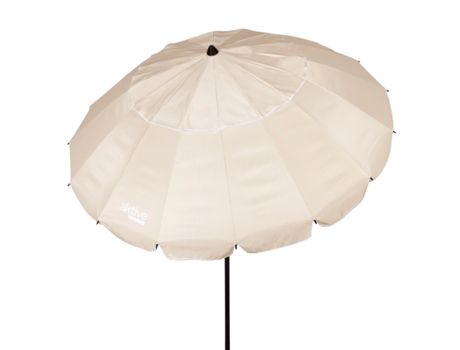 Sombrilla playa antiviento Ø195 cm crema c/mástil inclinable AKTIVE