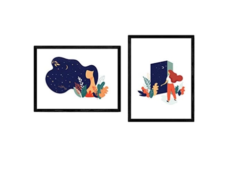 Pack de Poster NACNIC Ilustracion de Mujeres En La Noche (A3)