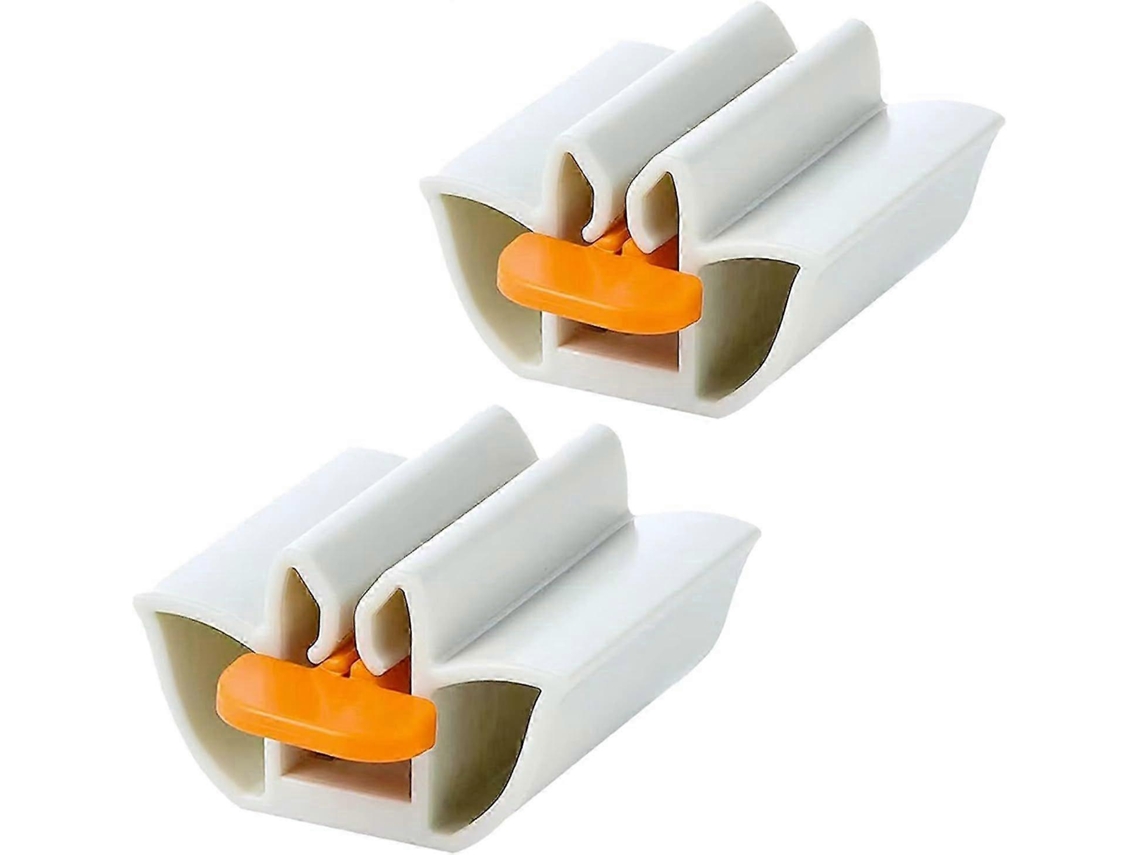 Paquete de 2 exprimidores de pasta de dientes de plástico blanco, exprimidor cuadrado y tubo giratorio Rosewell