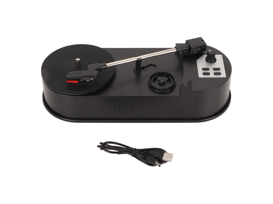 Tocadiscos portátil (convertidor USB a MP3, compatible con 33/45 RPM)