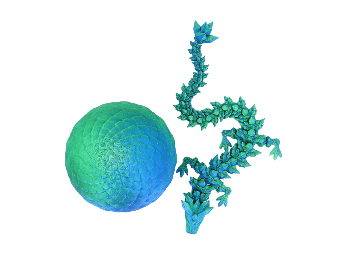 Ats-huevo De Juguete Dragón Sorpresa 3d Impreso Figura Articulada Móvil Precisa 32cm Verde